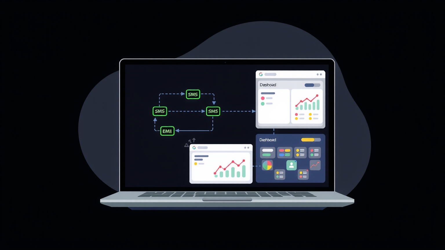 automated sms email sequence flow