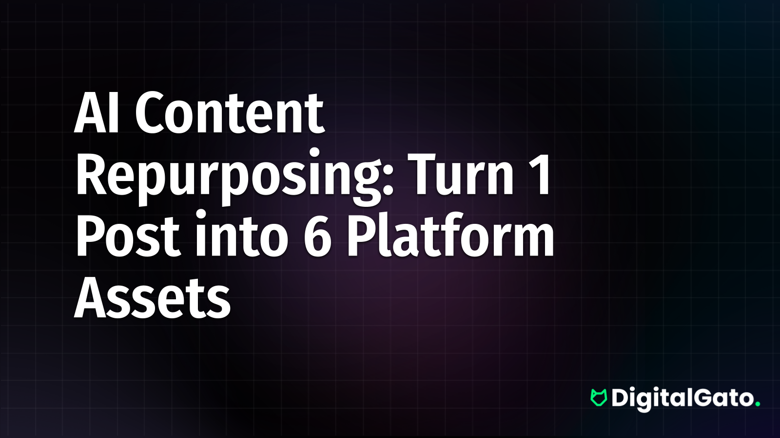 AI Content Repurposing: Turn 1 Post into 6 Platform Assets